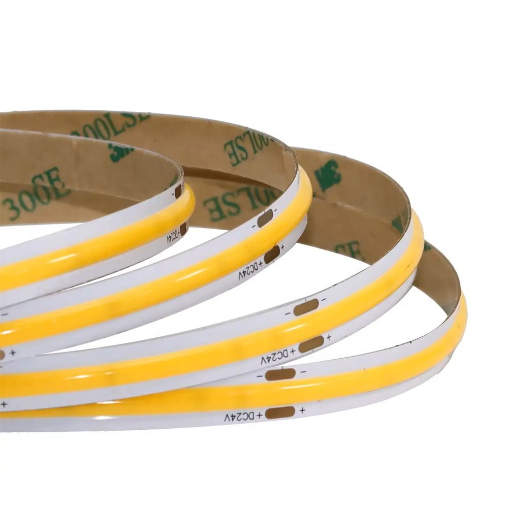 24V Seamless Dotless LED Tape Strip Light | 5W COB LED | Dimmable | Daylight White 6000K | Sold Per Metre - LightHub Direct