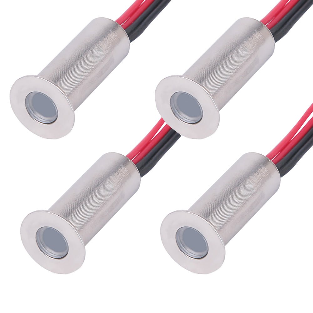 Microdisc 15mm LED Kitchen Plinth 4 Light Kit | Brushed Nickel | 3000K Warm White - LightHub Direct