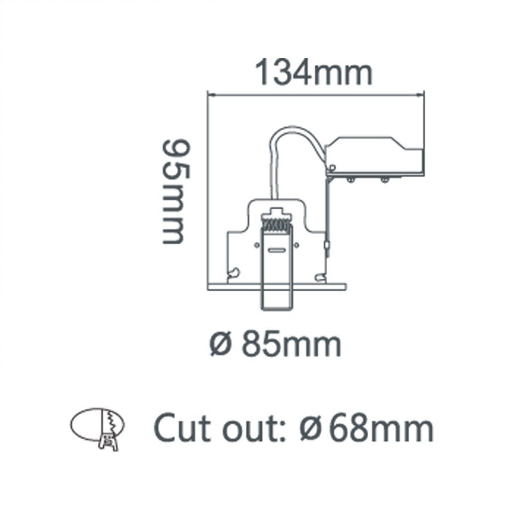 Brushed Nickel Fixed Fire Rated GU10 Open Back Downlight | Pressed Steel | IP20 | 30 - 90 Min Rated - LightHub Direct