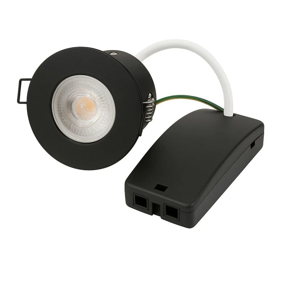 Smart WiFi RGB+CCT Fire Rated Downlight | Alexa & Google | GU10 IP65 | Matt Black - LightHub Direct