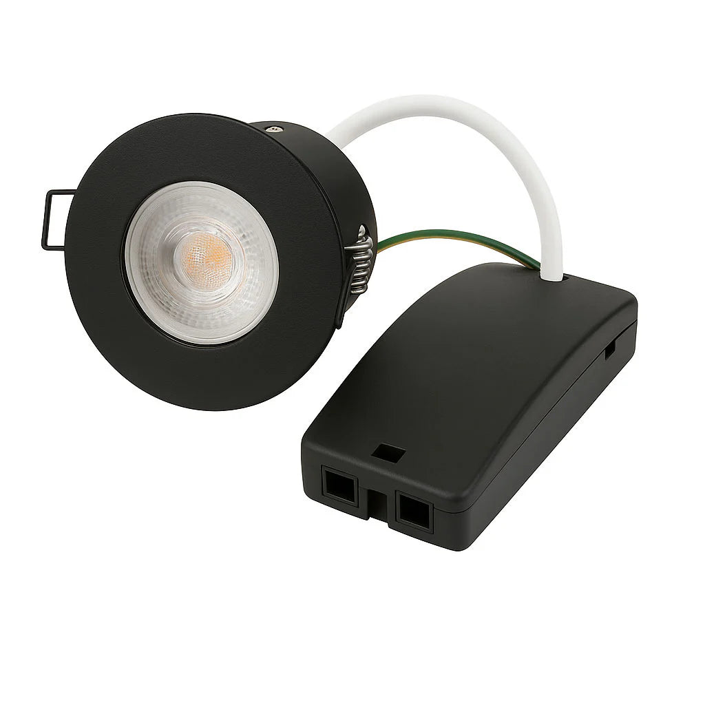 Smart WiFi RGB+CCT Fire Rated Downlight | Alexa & Google | GU10 IP65 | Black Nickel