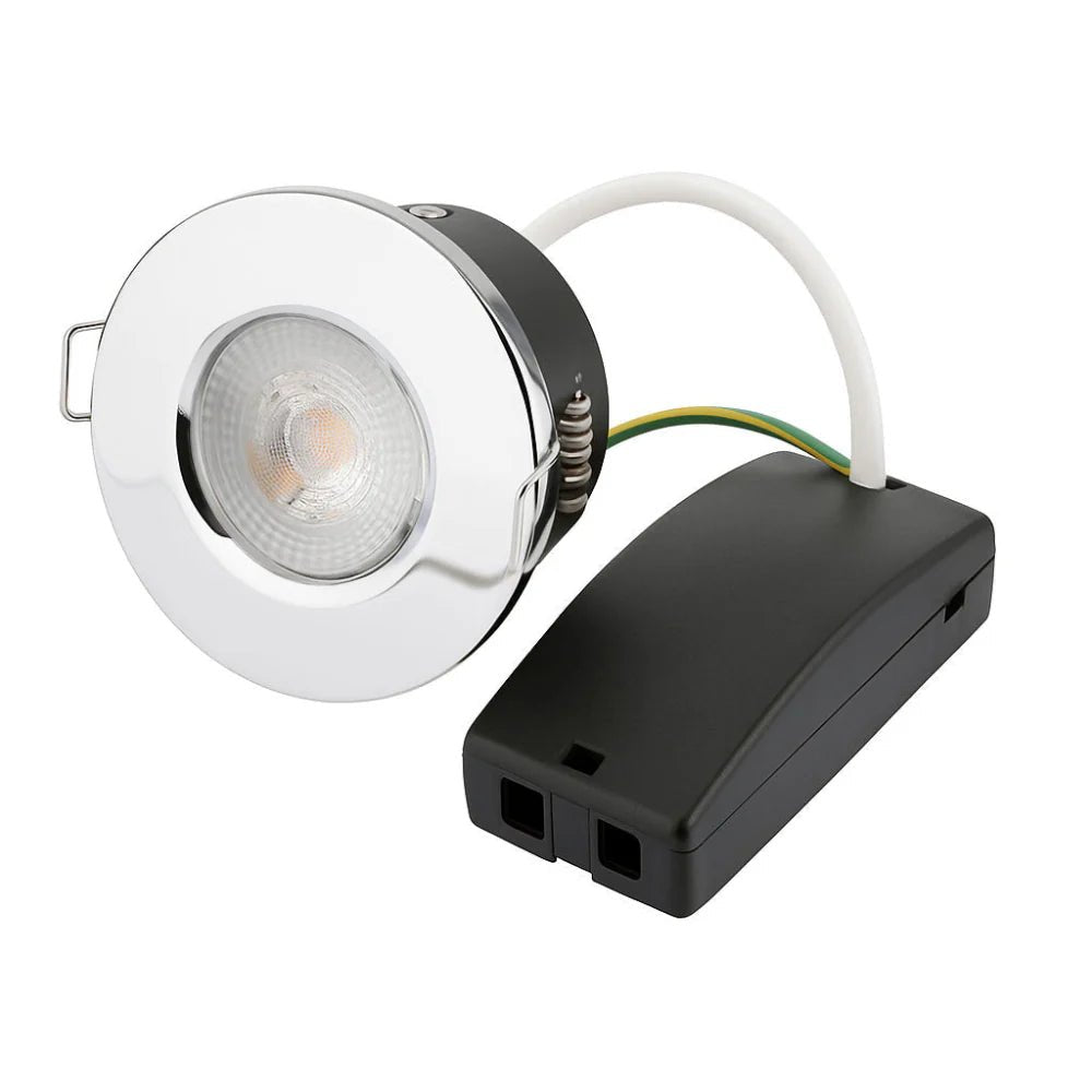 Smart WiFi RGB+CCT Fire Rated Downlight | Alexa & Google | GU10 IP65 | Polished Chrome - LightHub Direct
