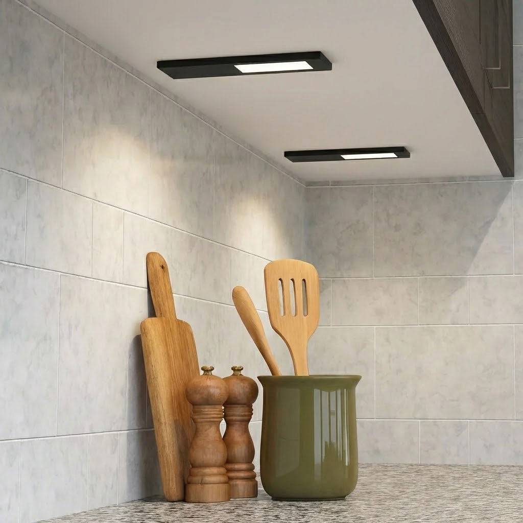 Slim Under-Cabinet Rectangle 3 Pack Kit with Driver | LED 3.5W | IP20 | 3000K Warm White | Black
