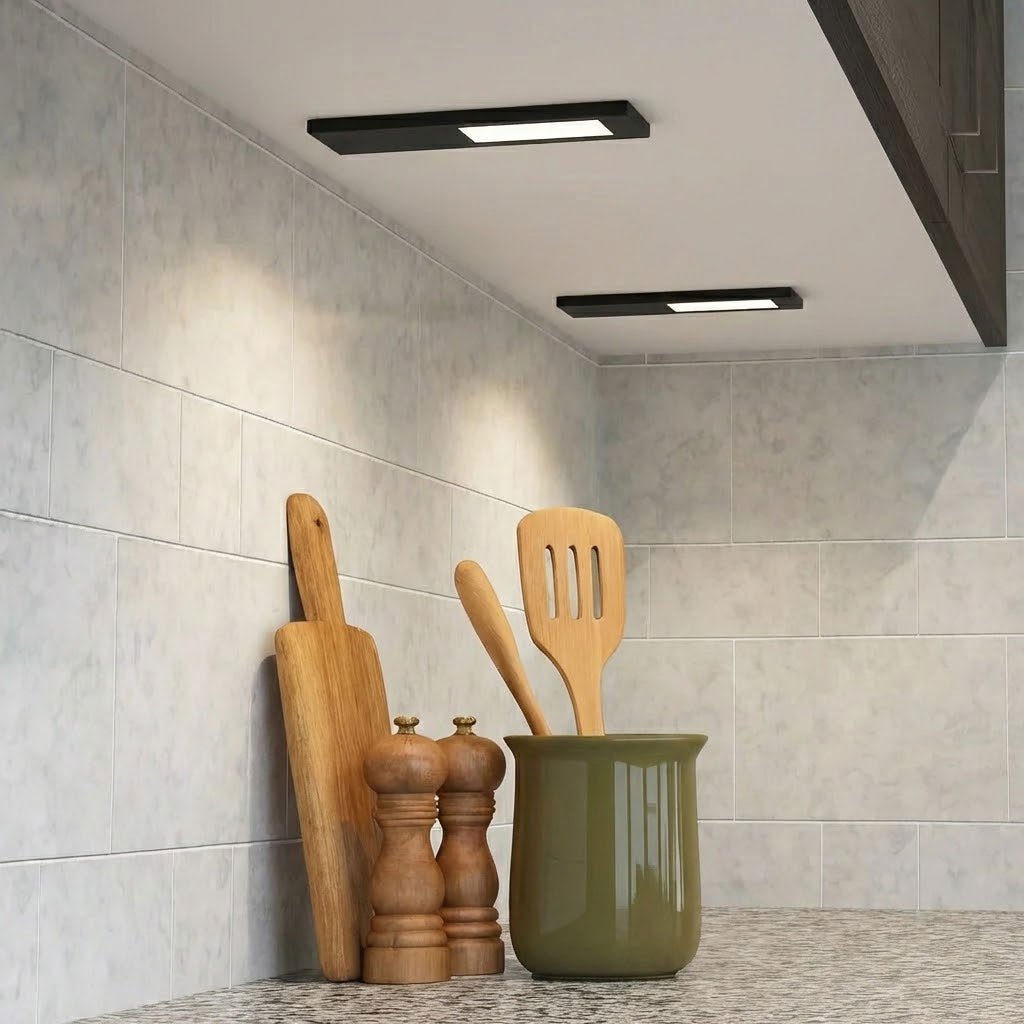 Slim Under - Cabinet Rectangle 3 Pack Kit with Driver | LED 3.5W | IP20 | 3000K Warm White | Black - LightHub Direct