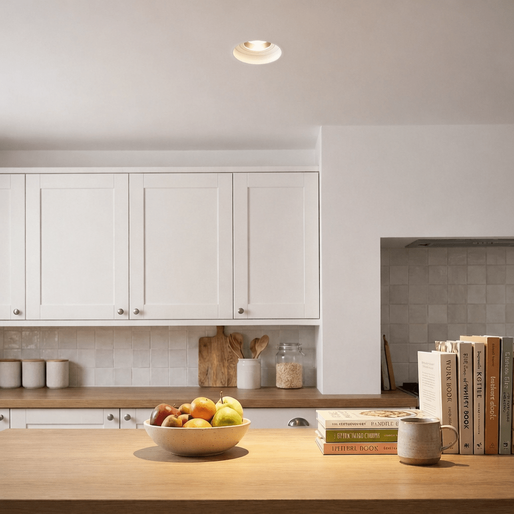 ELDON LED Plaster - in Trimless Round Downlight | Adjustable | GU10 | White | 6000K Daylight White Dimmable - LightHub Direct