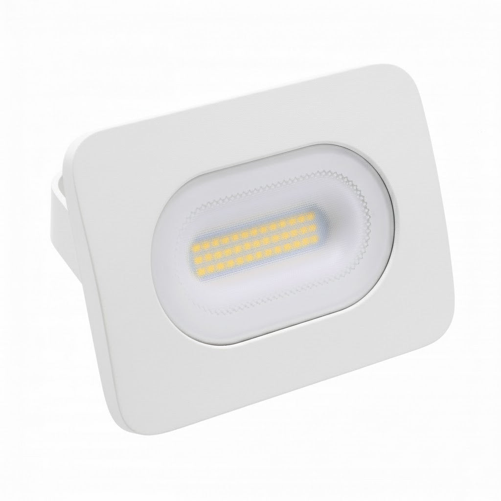 LED Mains Slim Flood Security Light | 20W 1600lm 4000K | IP65 | White