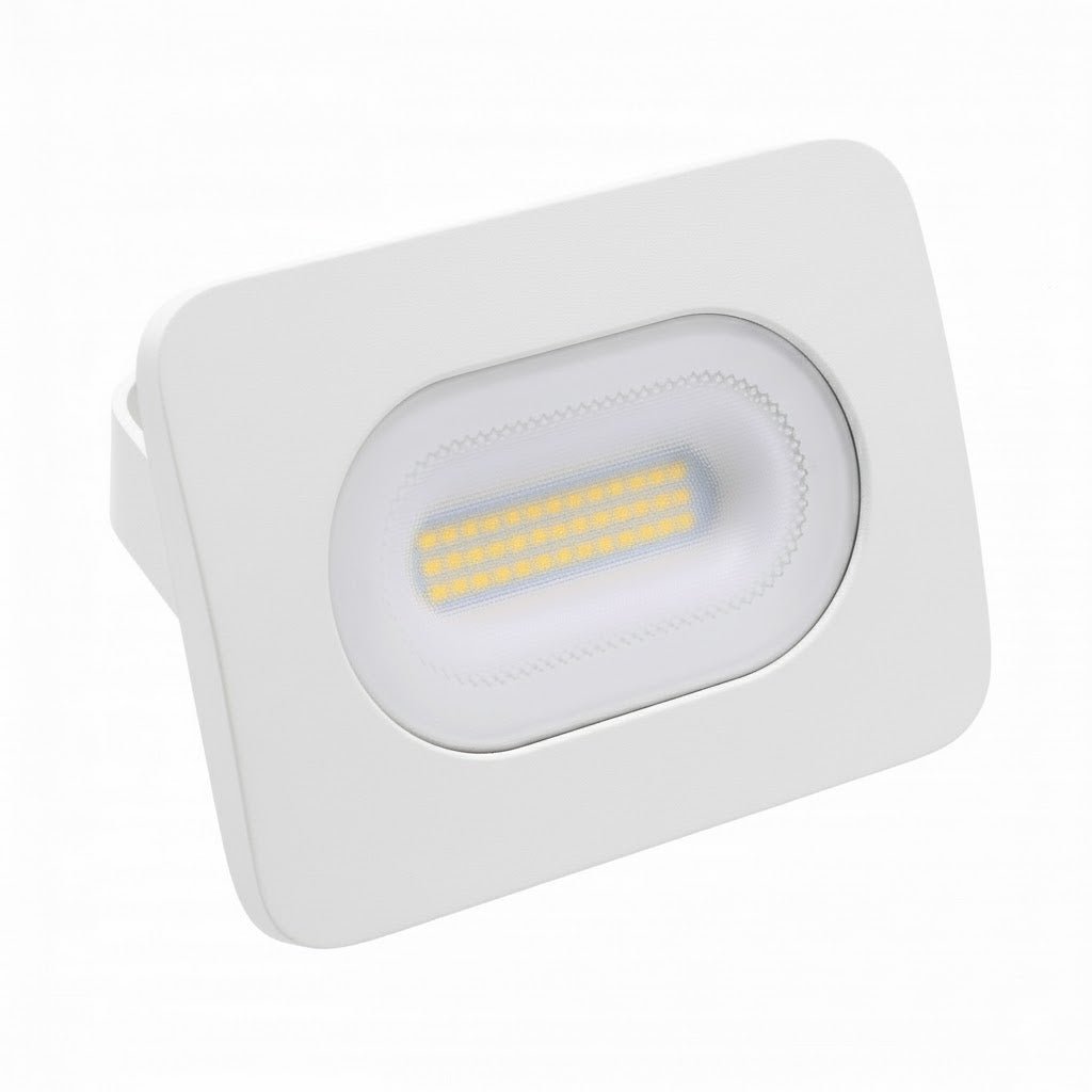 LED Mains Slim Flood Security Light | 30W 2400lm 4000K | IP65 | White - LightHub Direct