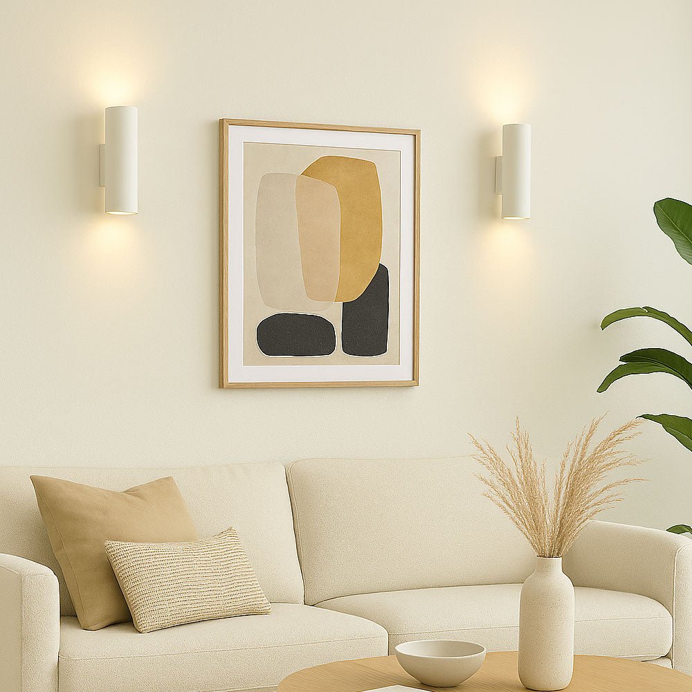 BURY Cylinder Paintable Plaster Wall Uplighter Light | GU10 LED Dimmable | Up Down Light Effect - LightHub Direct