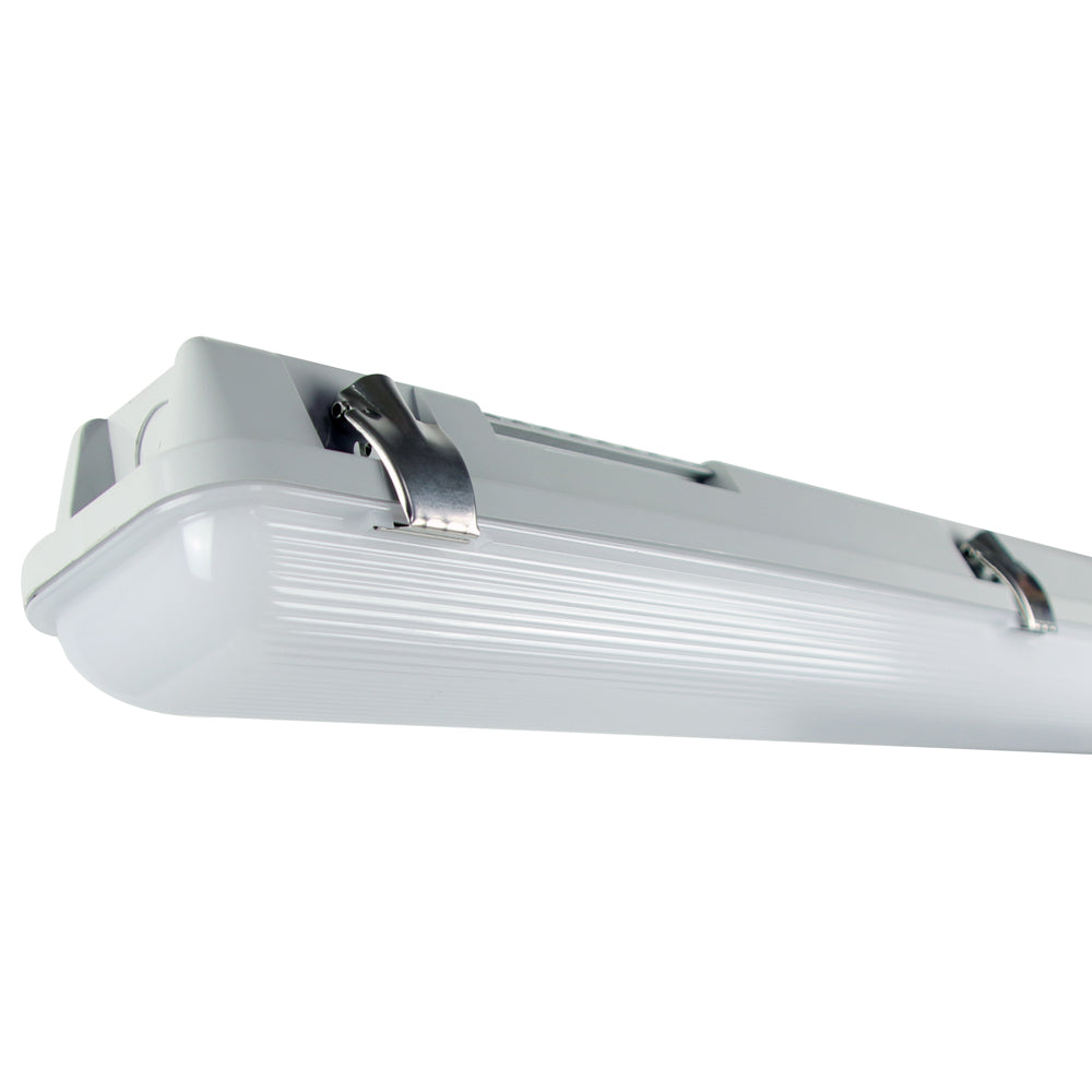 BANKSIDE Non-Corrosive LED Batten Light | 5ft Single 3450lm | 4000K Neutral White | IP65 | 3hr Emergency Function | Microwave Motion Sensor