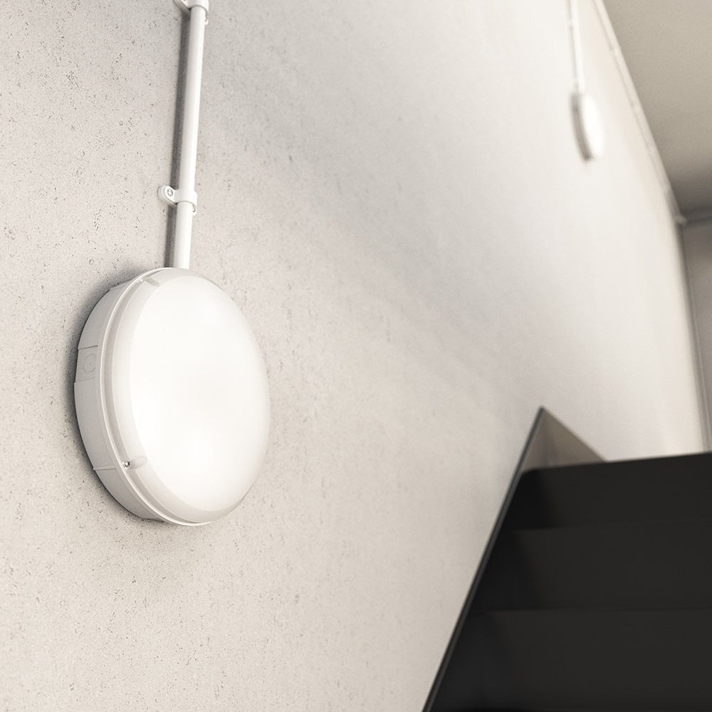 BALHAM IP65 Conduit Entry LED Bulkhead Light With Corridor Function Stepped Dimming