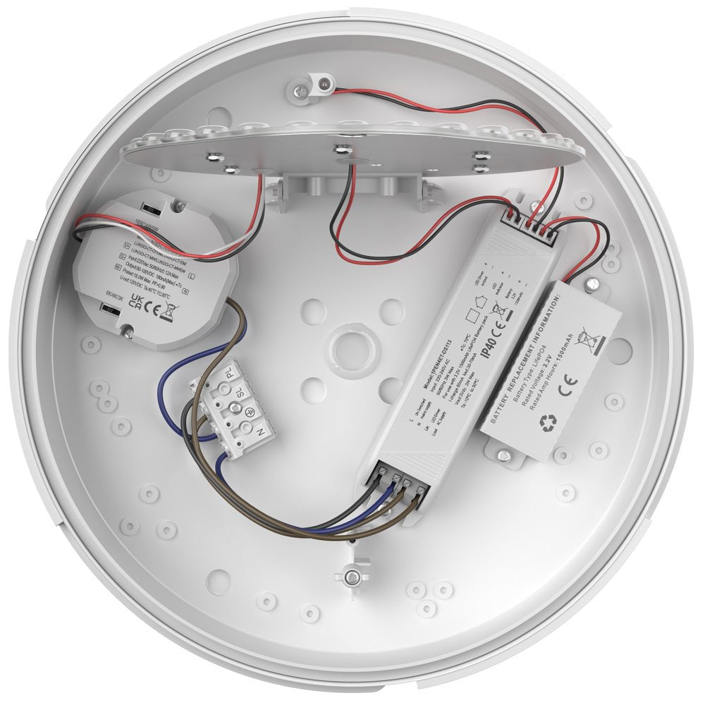 ACTON Slim Bulkhead Light | LED Multi Wattage 1800lm | Tri - Colour CCT | IP65 | 3hr Emergency Function - LightHub Direct