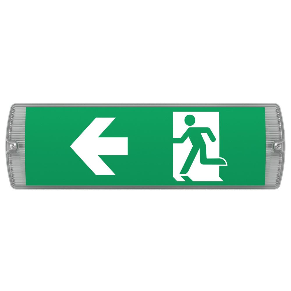 APEX - 4 Rectangle Fire Exit Bulkhead Light Fitting | LED 3.5W 254lm | 4000K Daylight White | IP65 | 3hr Emergency - LightHub Direct
