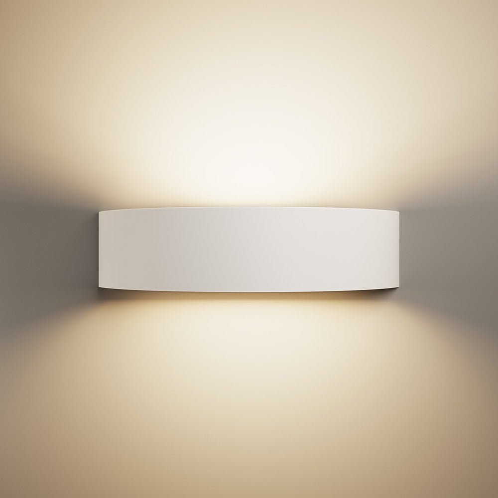 Rectangle Paintable Wall Plaster Uplighter Fitting | E14 (SES) | Up Down Light Effect | 2700K Warm White - LightHub Direct