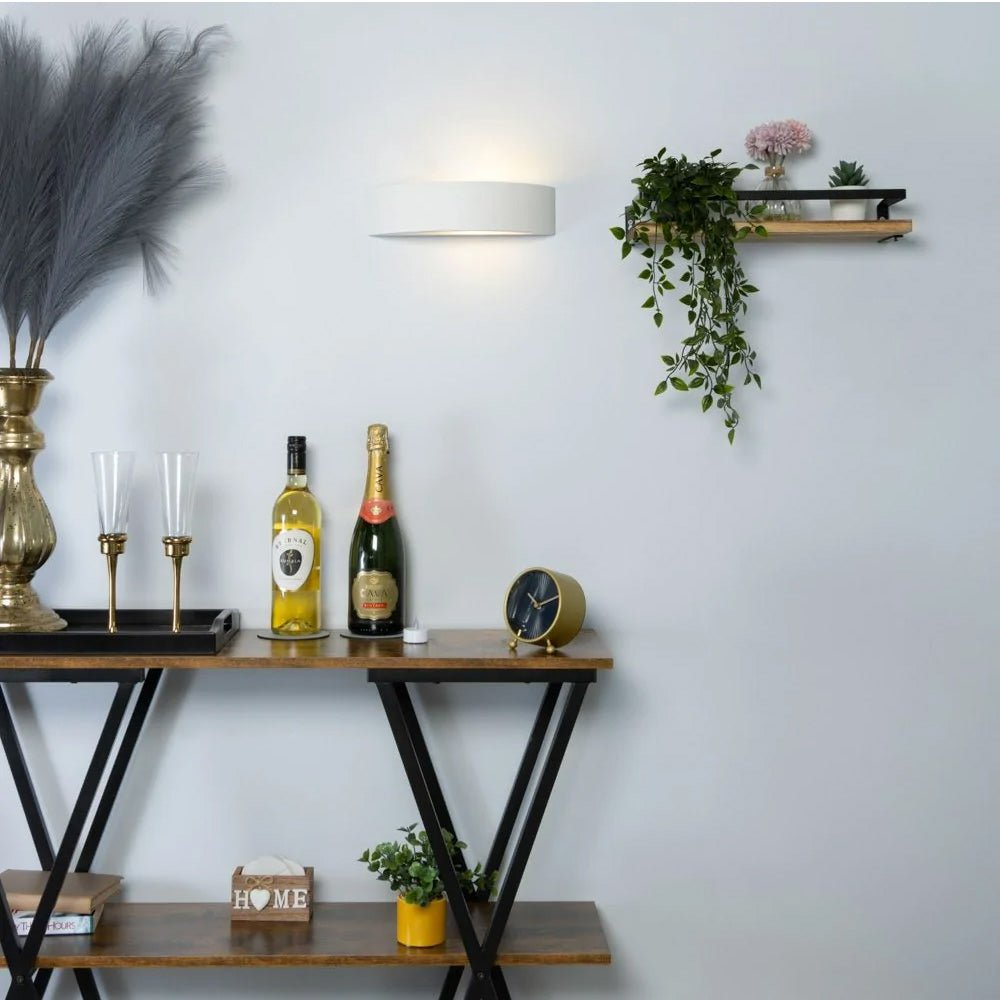 Rectangle Paintable Wall Plaster Uplighter Fitting | E14 (SES) | Up Down Light Effect - LightHub Direct
