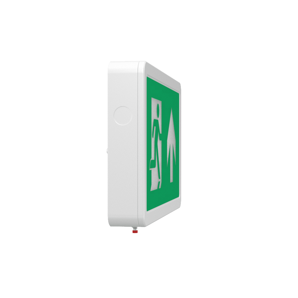 MAGNA Over Door Fire Exit Box Running Man Light | LED 4W 200lm | 6000K Daylight White | IP20 | 3hr Emergency Function | Down Arrow - LightHub Direct