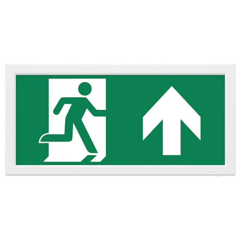 EDGE Slim Over Door Exit Box Running Man Light | LED 3W 200lm | 6000K Daylight White | IP20 | 3hr Emergency Function | UP, DOWN, LEFT & RIGHT Arrows