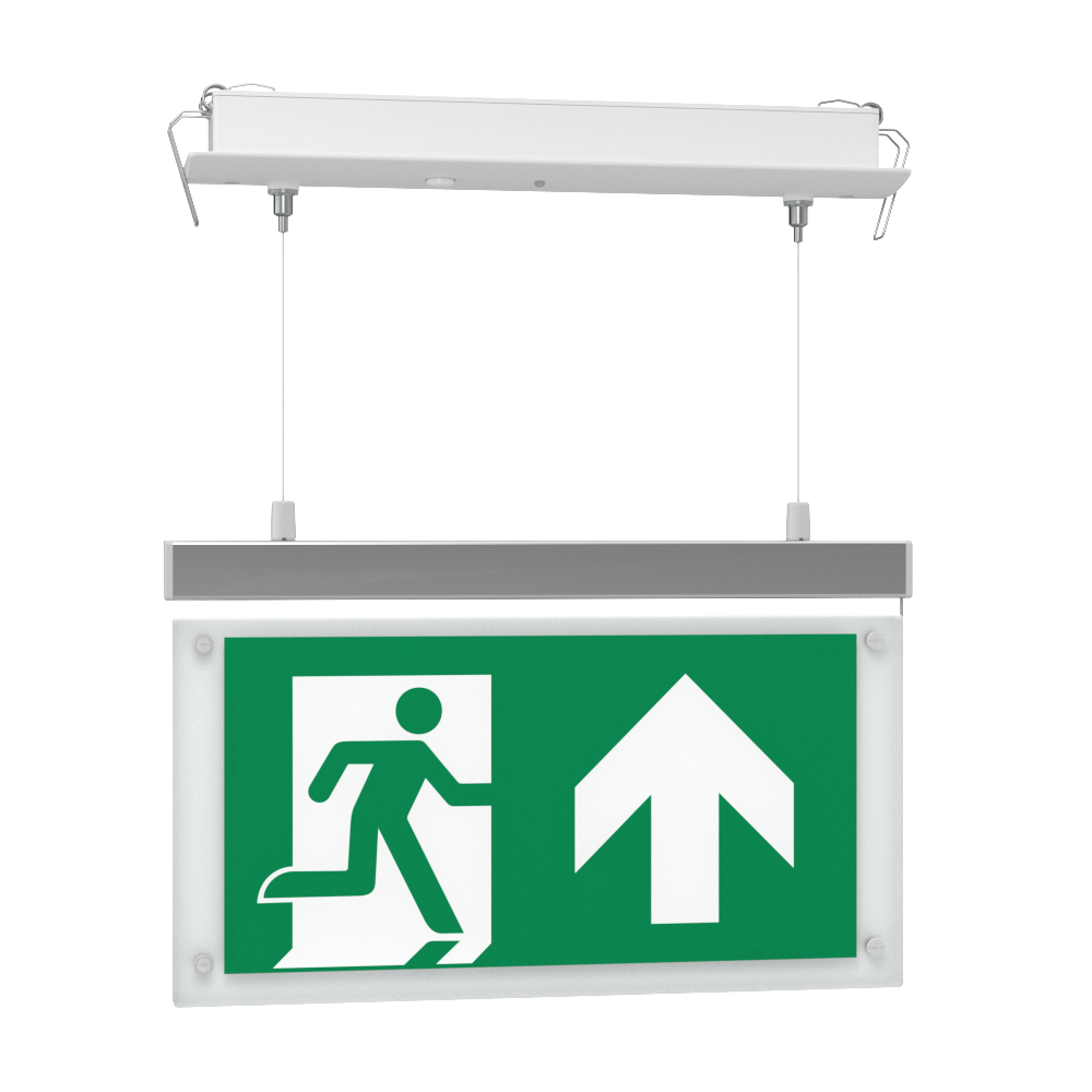 EDGE Suspended Recessed Ceiling Exit Running Man Sign Light | LED 3W 200lm | 6000K Daylight White | IP20 | 3hr Emergency Function