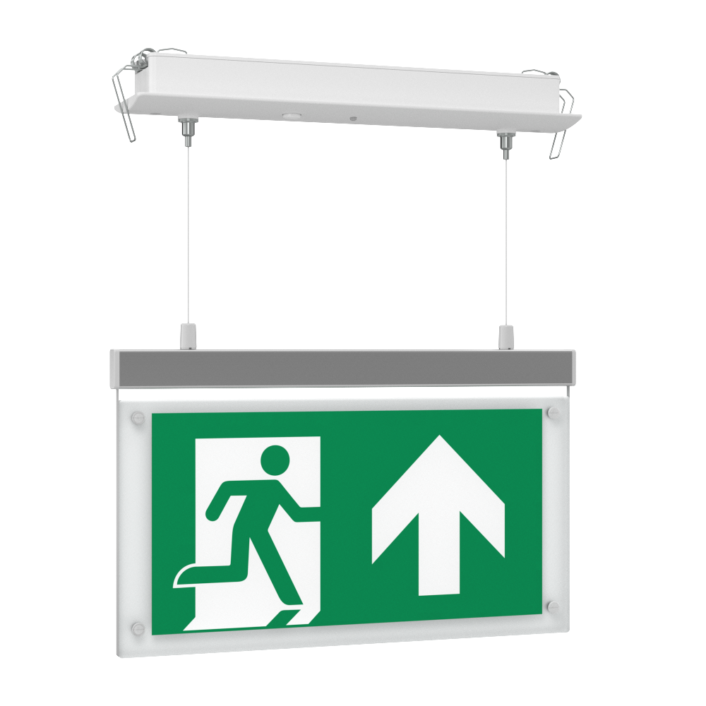 EDGE Suspended Recessed Ceiling Exit Running Man Sign Light | LED 3W 200lm | 6000K Daylight White | IP20 | 3hr Emergency Function