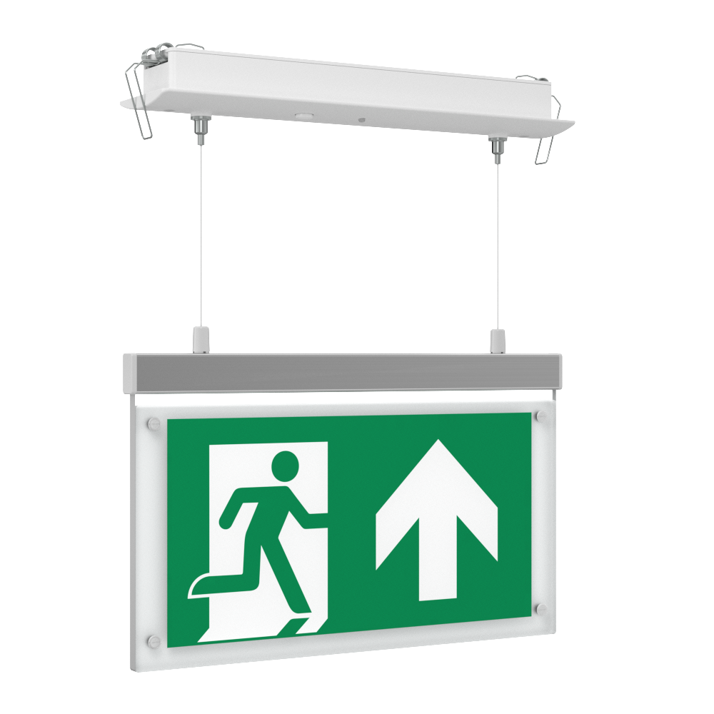 EDGE Suspended Recessed Ceiling Exit Running Man Sign Light | LED 3W 200lm | 6000K Daylight White | IP20 | 3hr Emergency Function