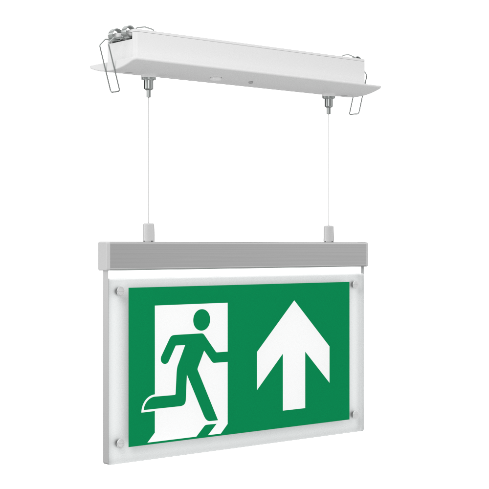 EDGE Suspended Recessed Ceiling Exit Running Man Sign Light | LED 3W 200lm | 6000K Daylight White | IP20 | 3hr Emergency Function