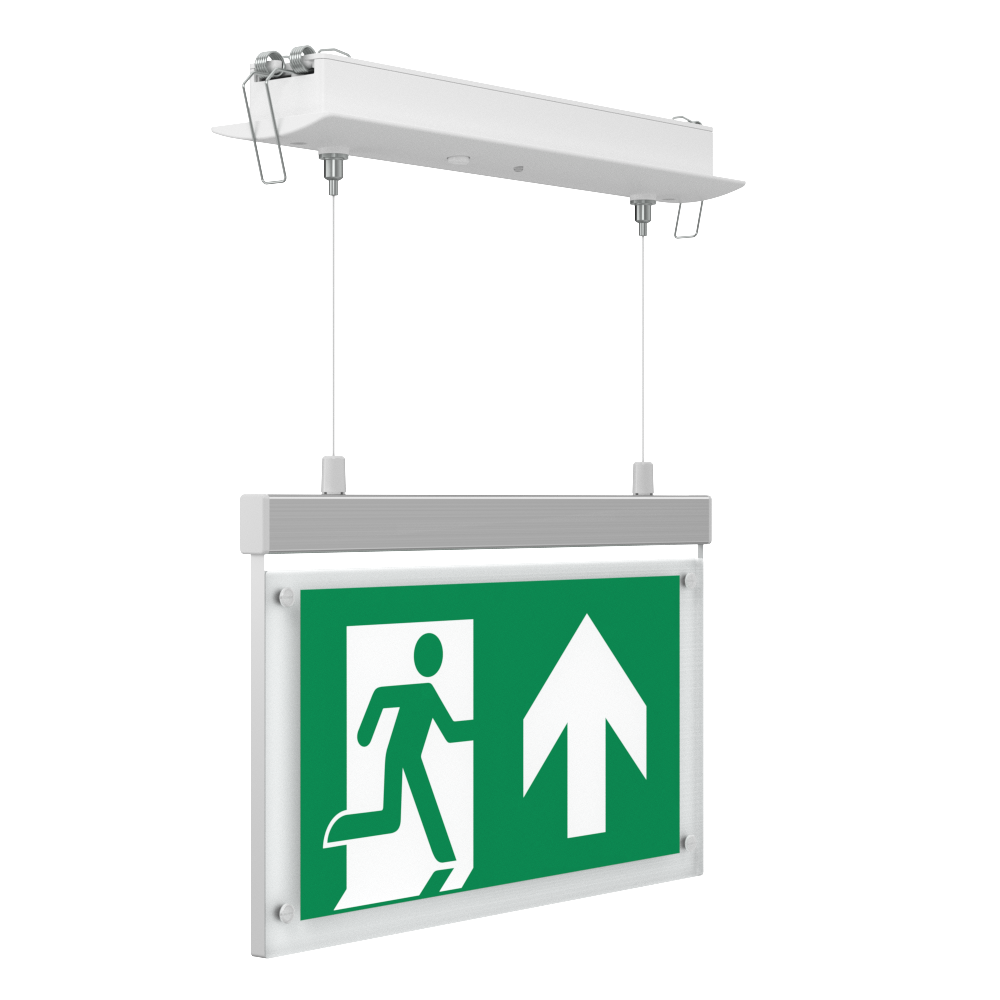 EDGE Suspended Recessed Ceiling Exit Running Man Sign Light | LED 3W 200lm | 6000K Daylight White | IP20 | 3hr Emergency Function