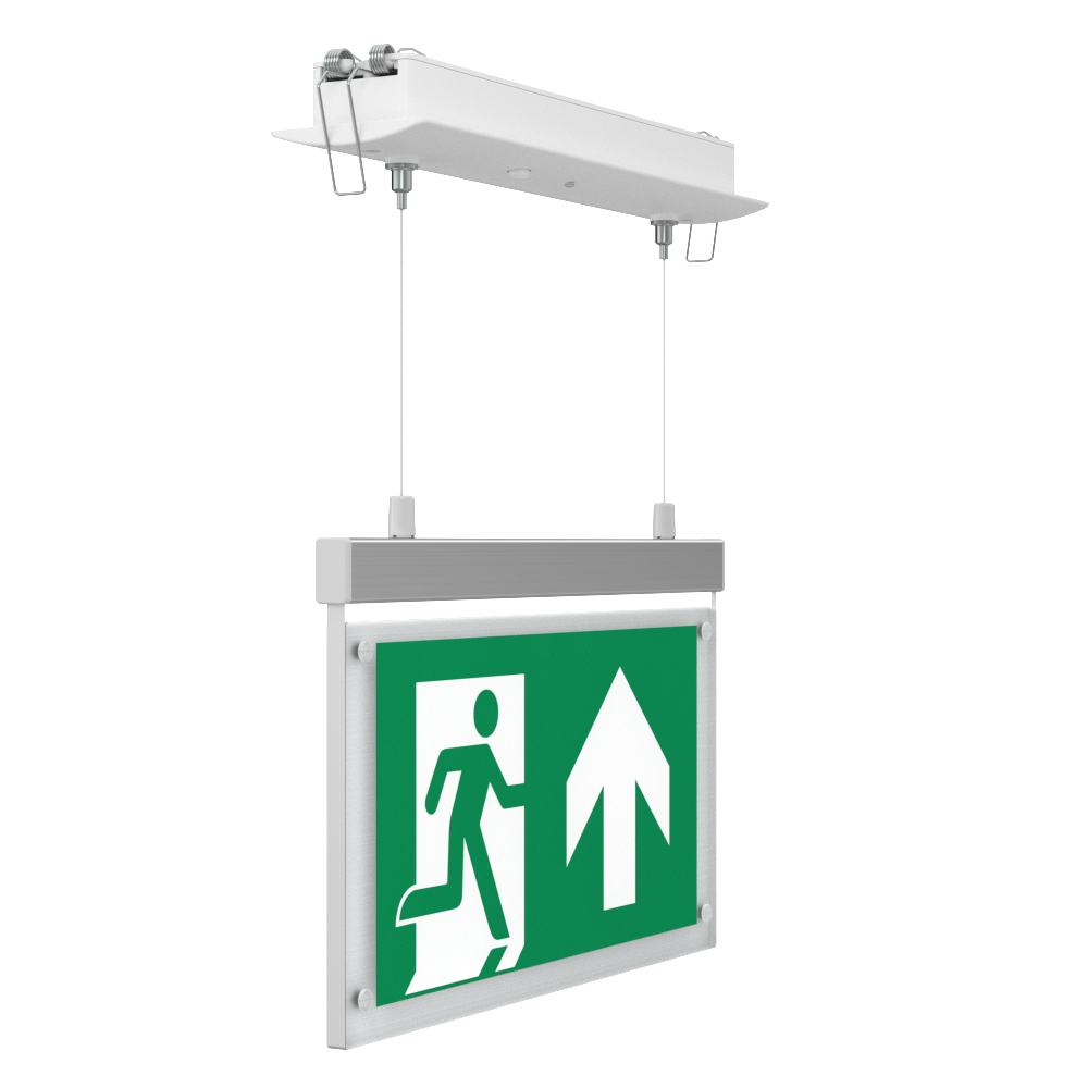 EDGE Suspended Recessed Ceiling Exit Running Man Sign Light | LED 3W 200lm | 6000K Daylight White | IP20 | 3hr Emergency Function