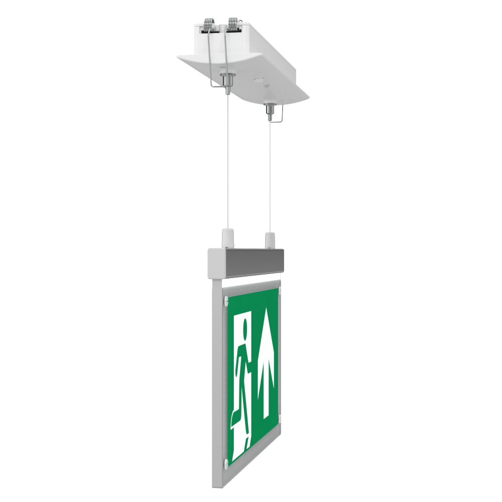 EDGE Suspended Recessed Ceiling Exit Running Man Sign Light | LED 3W 200lm | 6000K Daylight White | IP20 | 3hr Emergency Function