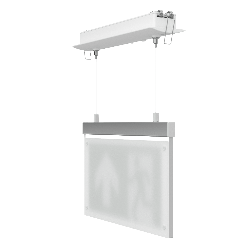 EDGE Suspended Recessed Ceiling Exit Running Man Sign Light | LED 3W 200lm | 6000K Daylight White | IP20 | 3hr Emergency Function - LightHub Direct