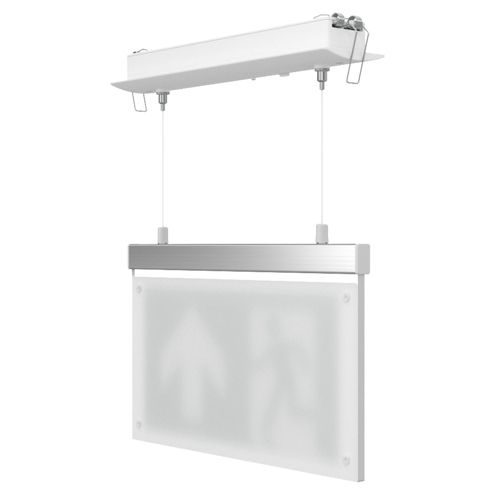 EDGE Suspended Recessed Ceiling Exit Running Man Sign Light | LED 3W 200lm | 6000K Daylight White | IP20 | 3hr Emergency Function