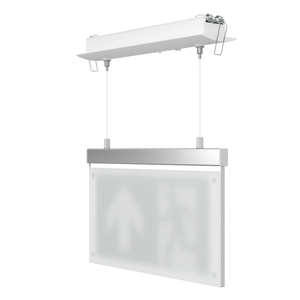 EDGE Suspended Recessed Ceiling Exit Running Man Sign Light | LED 3W 200lm | 6000K Daylight White | IP20 | 3hr Emergency Function