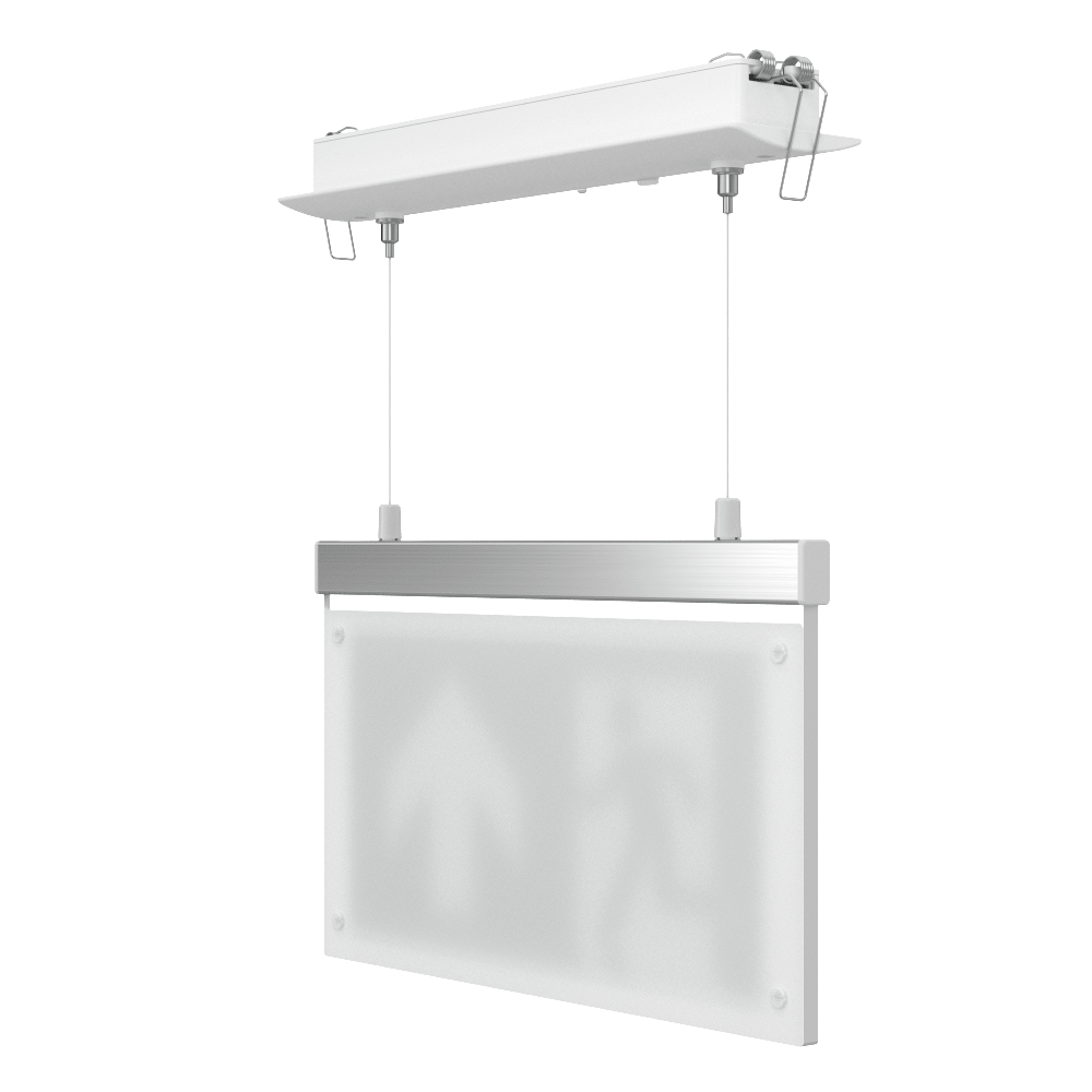 EDGE Suspended Recessed Ceiling Exit Running Man Sign Light | LED 3W 200lm | 6000K Daylight White | IP20 | 3hr Emergency Function - LightHub Direct