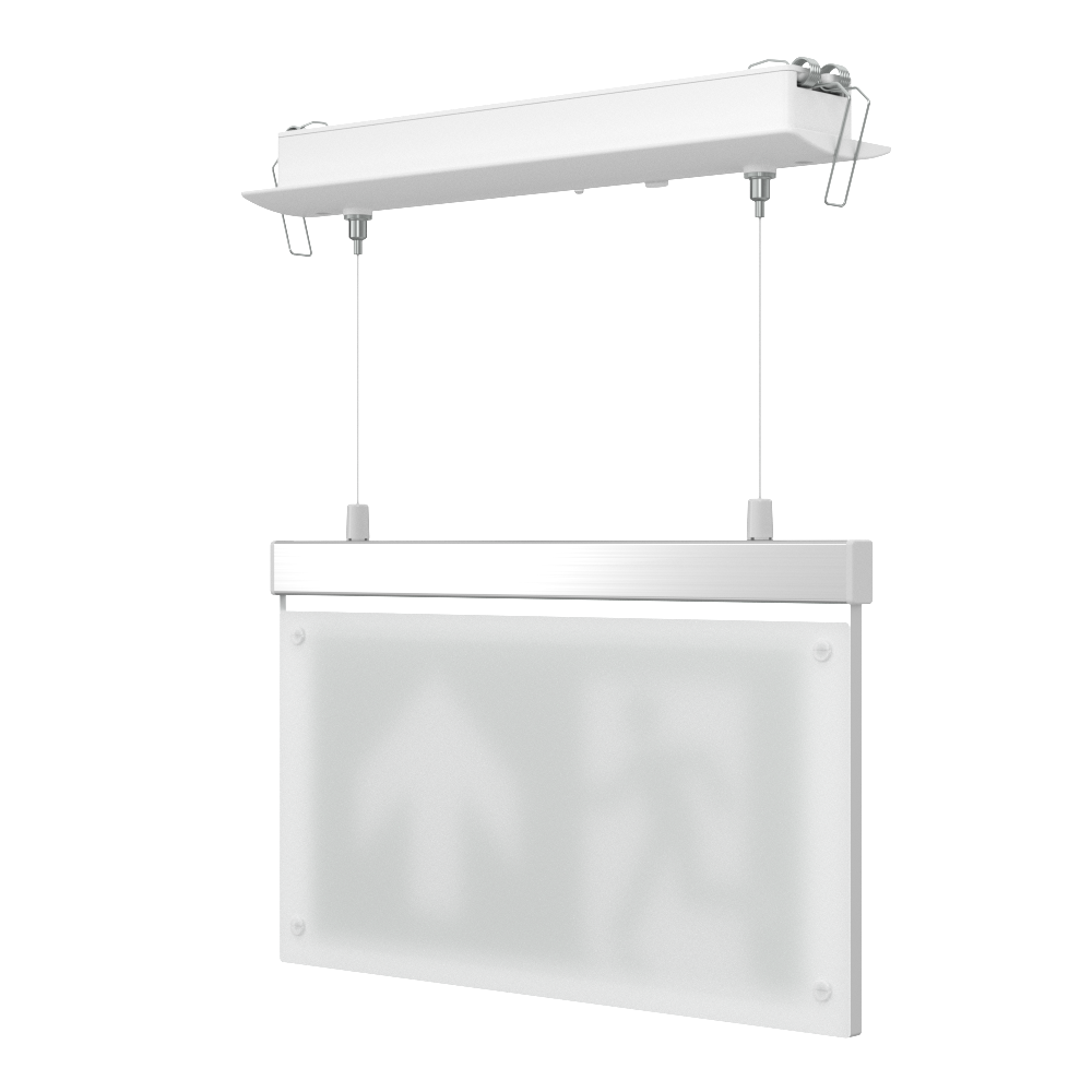 EDGE Suspended Recessed Ceiling Exit Running Man Sign Light | LED 3W 200lm | 6000K Daylight White | IP20 | 3hr Emergency Function