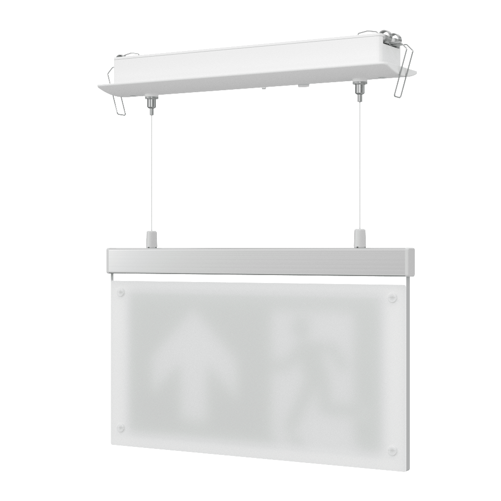 EDGE Suspended Recessed Ceiling Exit Running Man Sign Light | LED 3W 200lm | 6000K Daylight White | IP20 | 3hr Emergency Function - LightHub Direct