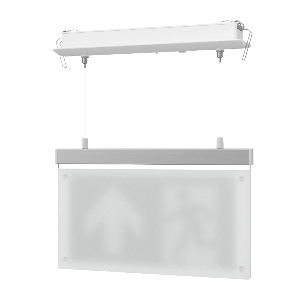 EDGE Suspended Recessed Ceiling Exit Running Man Sign Light | LED 3W 200lm | 6000K Daylight White | IP20 | 3hr Emergency Function - LightHub Direct