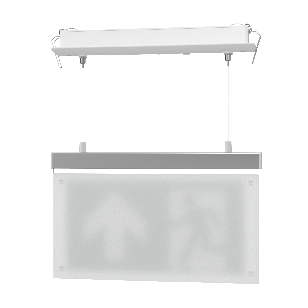 EDGE Suspended Recessed Ceiling Exit Running Man Sign Light | LED 3W 200lm | 6000K Daylight White | IP20 | 3hr Emergency Function