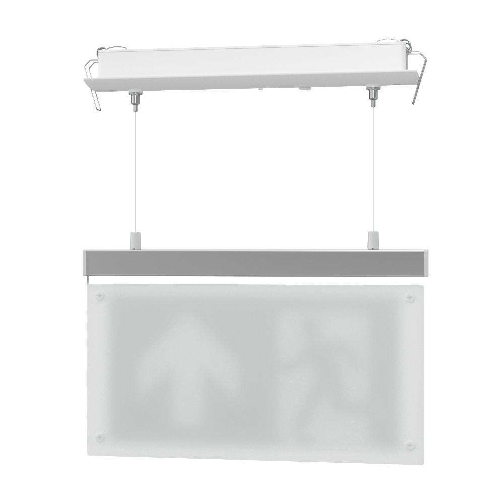 EDGE Suspended Recessed Ceiling Exit Running Man Sign Light | LED 3W 200lm | 6000K Daylight White | IP20 | 3hr Emergency Function - LightHub Direct