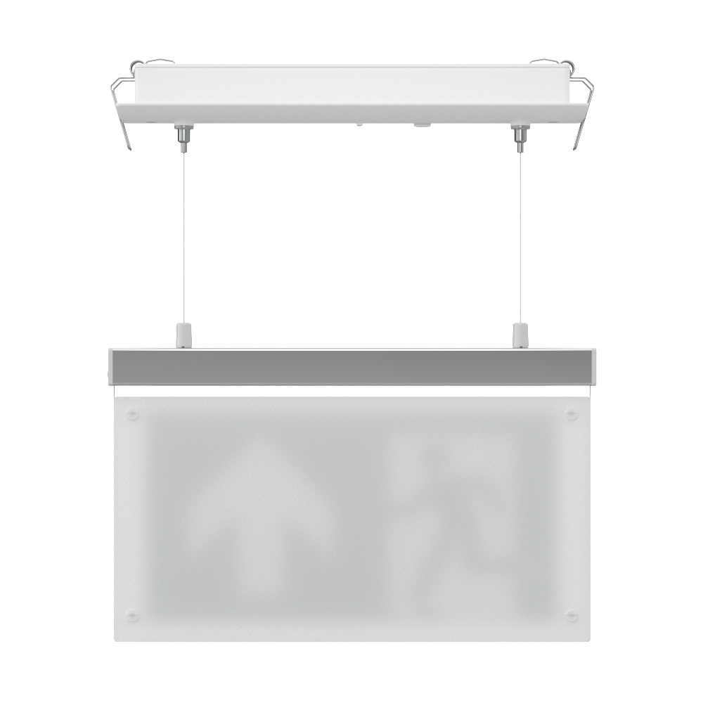 EDGE Suspended Recessed Ceiling Exit Running Man Sign Light | LED 3W 200lm | 6000K Daylight White | IP20 | 3hr Emergency Function
