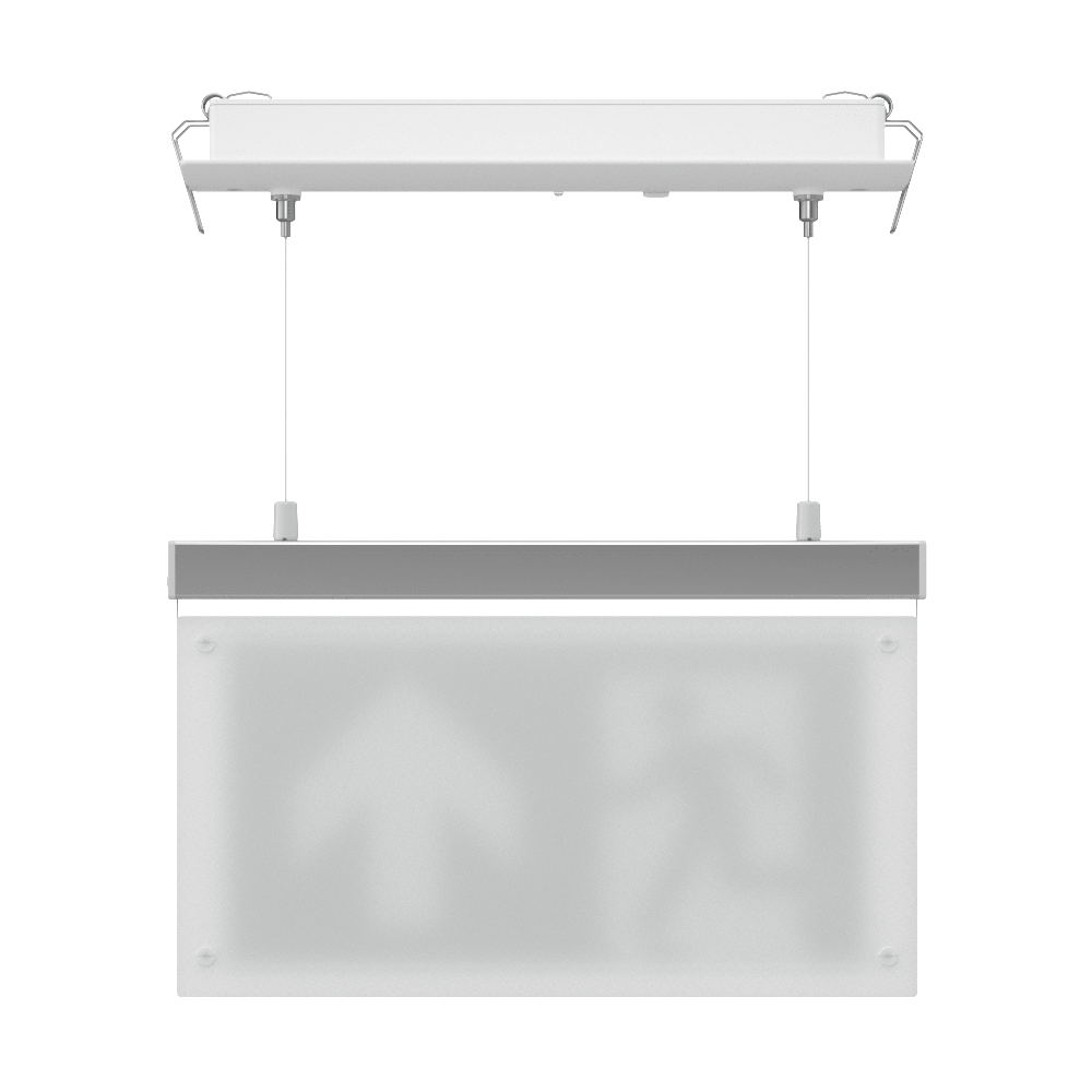 EDGE Suspended Recessed Ceiling Exit Running Man Sign Light | LED 3W 200lm | 6000K Daylight White | IP20 | 3hr Emergency Function - LightHub Direct