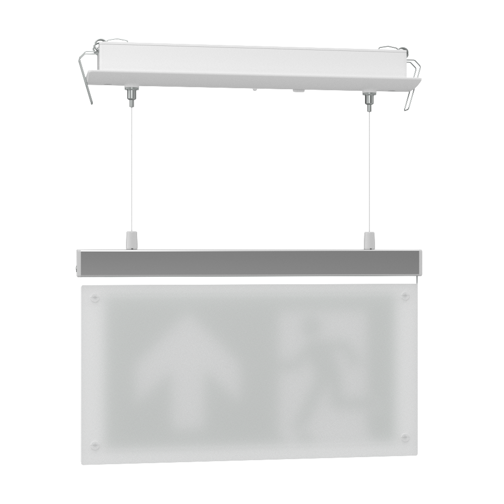EDGE Suspended Recessed Ceiling Exit Running Man Sign Light | LED 3W 200lm | 6000K Daylight White | IP20 | 3hr Emergency Function