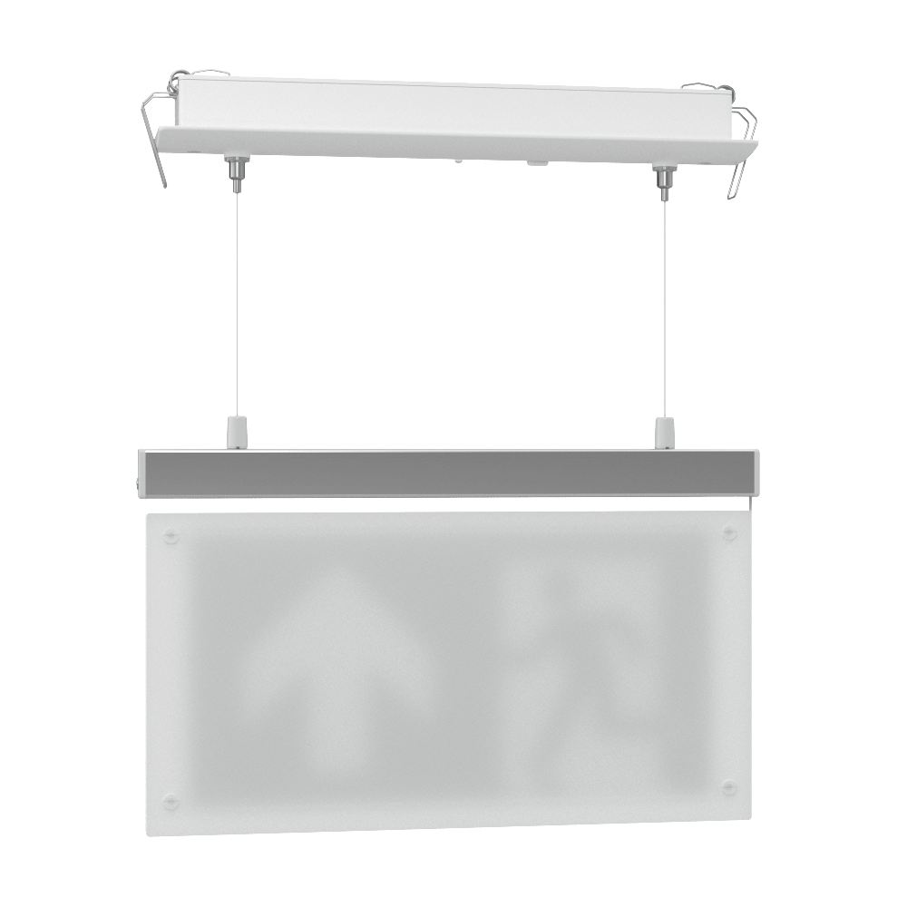 EDGE Suspended Recessed Ceiling Exit Running Man Sign Light | LED 3W 200lm | 6000K Daylight White | IP20 | 3hr Emergency Function - LightHub Direct