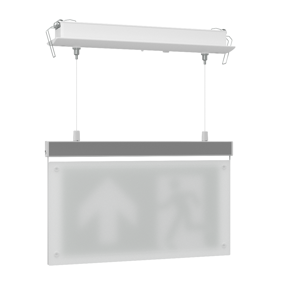 EDGE Suspended Recessed Ceiling Exit Running Man Sign Light | LED 3W 200lm | 6000K Daylight White | IP20 | 3hr Emergency Function
