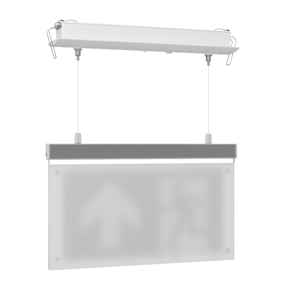 EDGE Suspended Recessed Ceiling Exit Running Man Sign Light | LED 3W 200lm | 6000K Daylight White | IP20 | 3hr Emergency Function - LightHub Direct