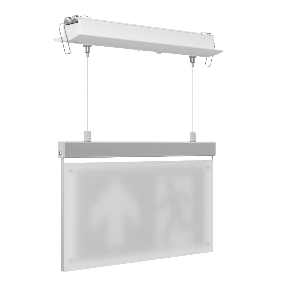 EDGE Suspended Recessed Ceiling Exit Running Man Sign Light | LED 3W 200lm | 6000K Daylight White | IP20 | 3hr Emergency Function
