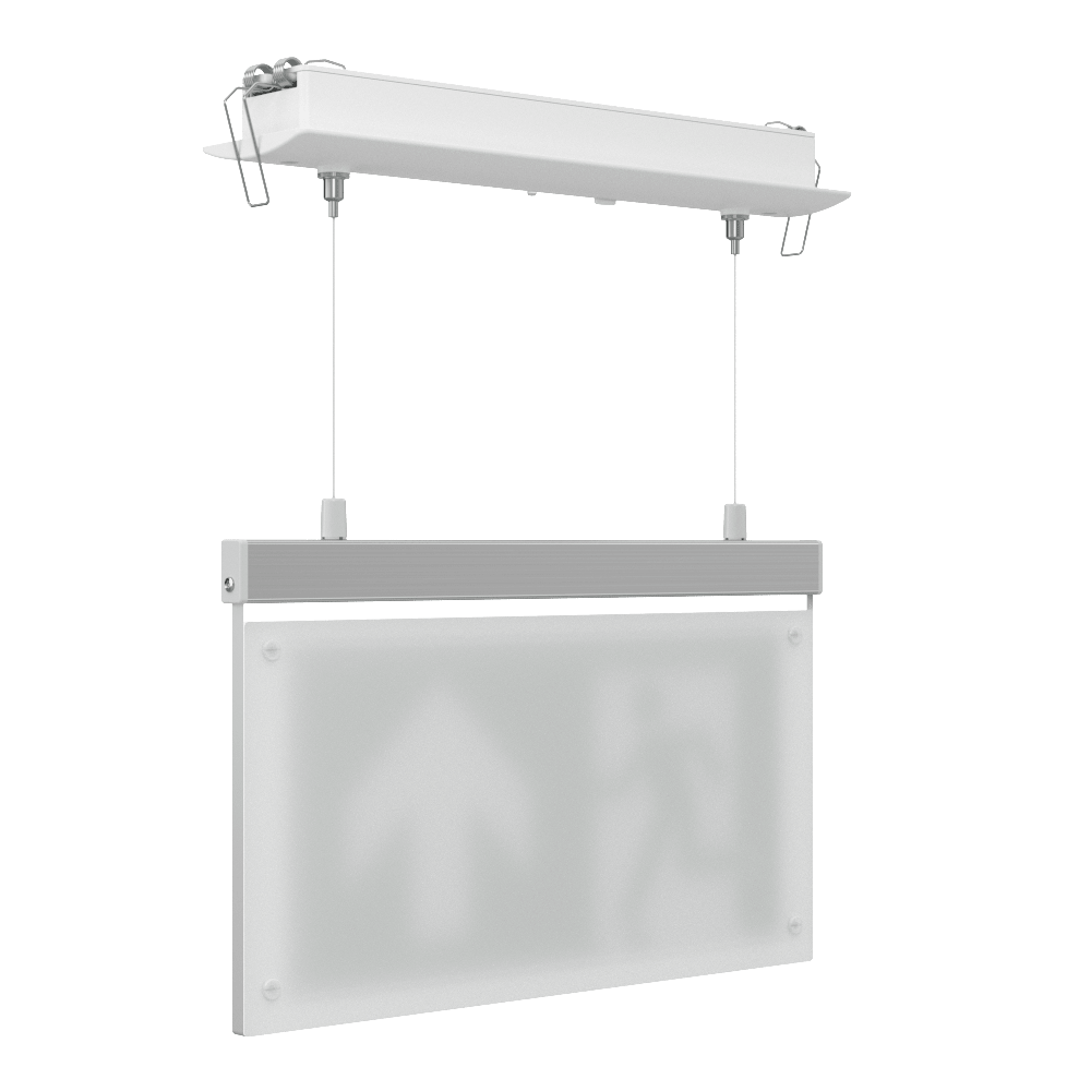 EDGE Suspended Recessed Ceiling Exit Running Man Sign Light | LED 3W 200lm | 6000K Daylight White | IP20 | 3hr Emergency Function - LightHub Direct