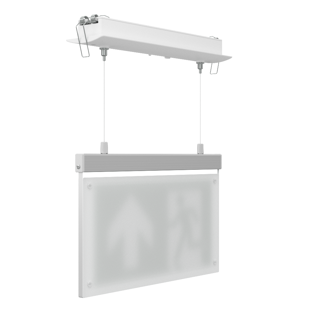 EDGE Suspended Recessed Ceiling Exit Running Man Sign Light | LED 3W 200lm | 6000K Daylight White | IP20 | 3hr Emergency Function