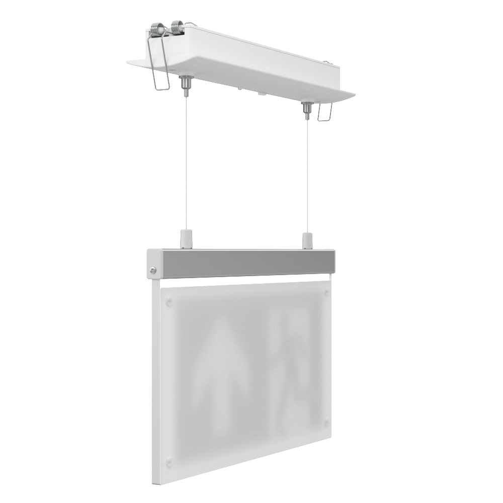 EDGE Suspended Recessed Ceiling Exit Running Man Sign Light | LED 3W 200lm | 6000K Daylight White | IP20 | 3hr Emergency Function