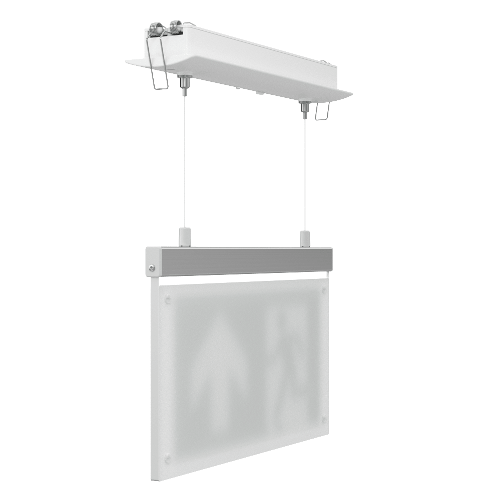EDGE Suspended Recessed Ceiling Exit Running Man Sign Light | LED 3W 200lm | 6000K Daylight White | IP20 | 3hr Emergency Function - LightHub Direct