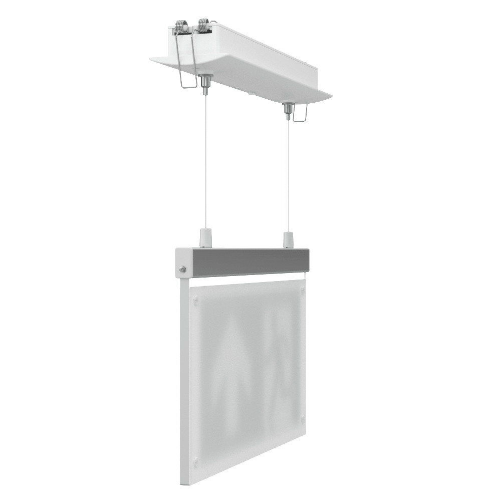 EDGE Suspended Recessed Ceiling Exit Running Man Sign Light | LED 3W 200lm | 6000K Daylight White | IP20 | 3hr Emergency Function - LightHub Direct