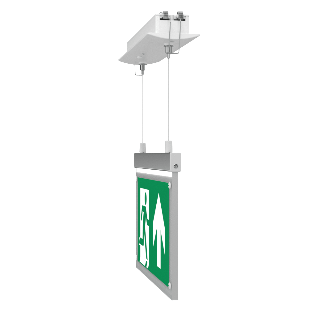 EDGE Suspended Recessed Ceiling Exit Running Man Sign Light | LED 3W 200lm | 6000K Daylight White | IP20 | 3hr Emergency Function - LightHub Direct
