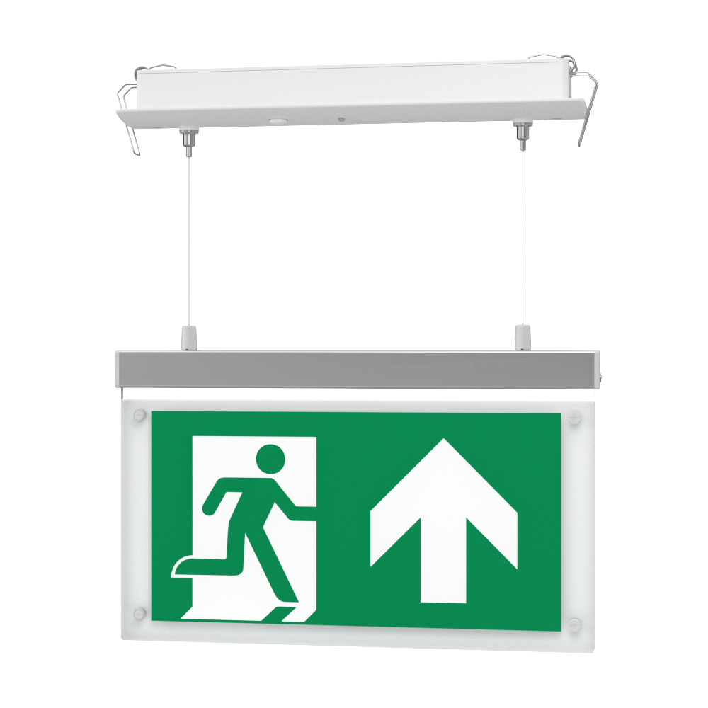 EDGE Suspended Recessed Ceiling Exit Running Man Sign Light | LED 3W 200lm | 6000K Daylight White | IP20 | 3hr Emergency Function